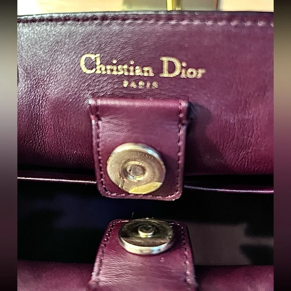 SOLD Christian Dior Red Diorissimo Pebbled Leather Tote W/Charms Crossbody Strap - Picture 11 of 11